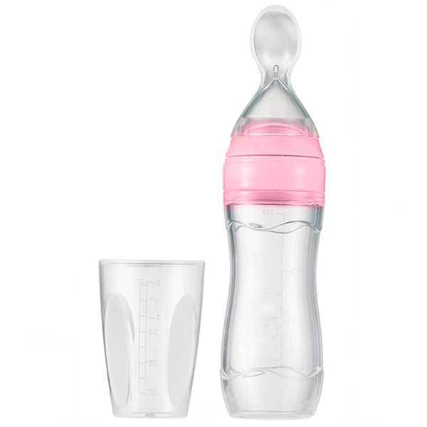 Silicone Baby Spoon Bottle Feeder – One-Handed Weaning Tool