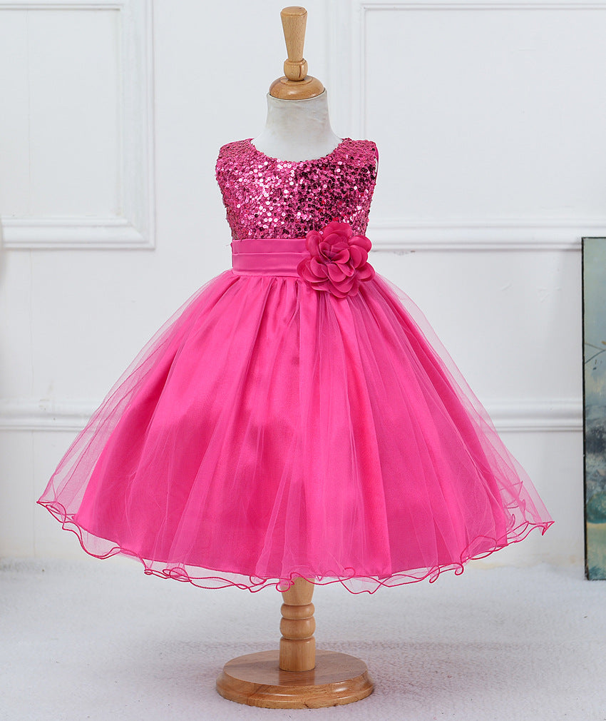 Baby Sequin Princess Dress for Girls Party Wear