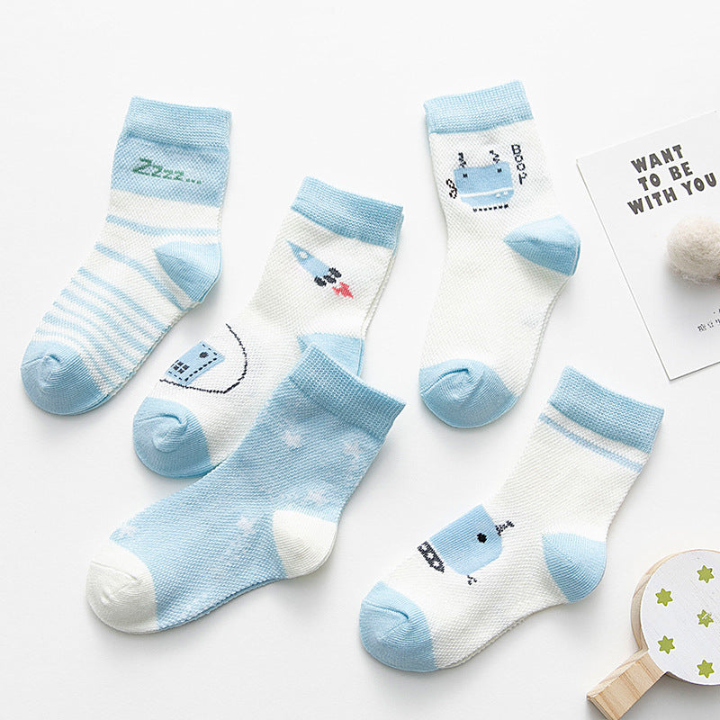 Breathable Soft Cotton Baby Socks – Multi-Size Pack