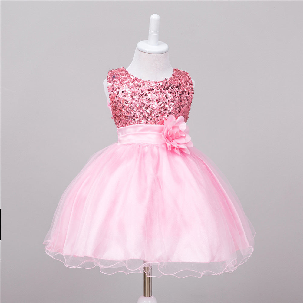 Baby Sequin Princess Dress for Girls Party Wear