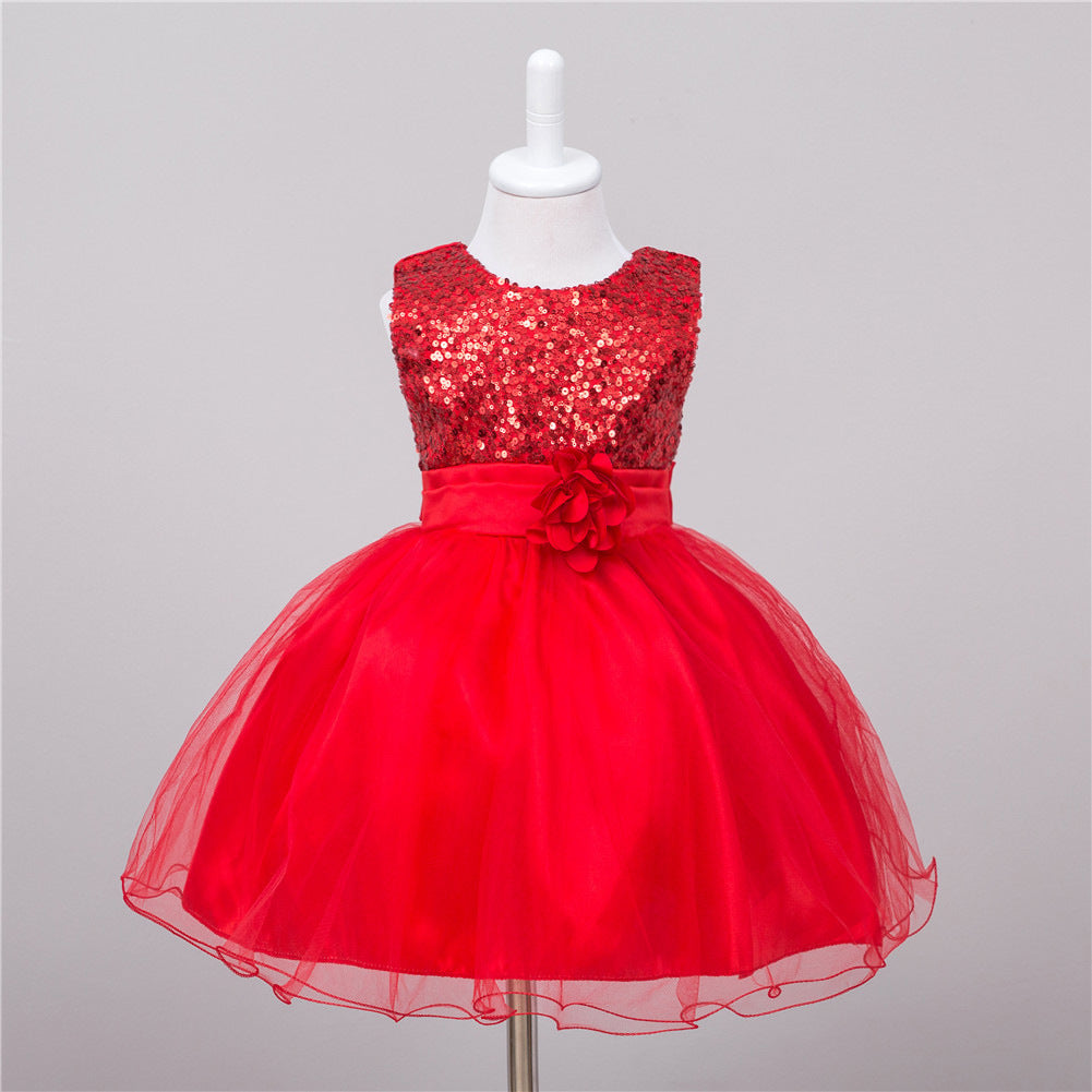 Baby Sequin Princess Dress for Girls Party Wear