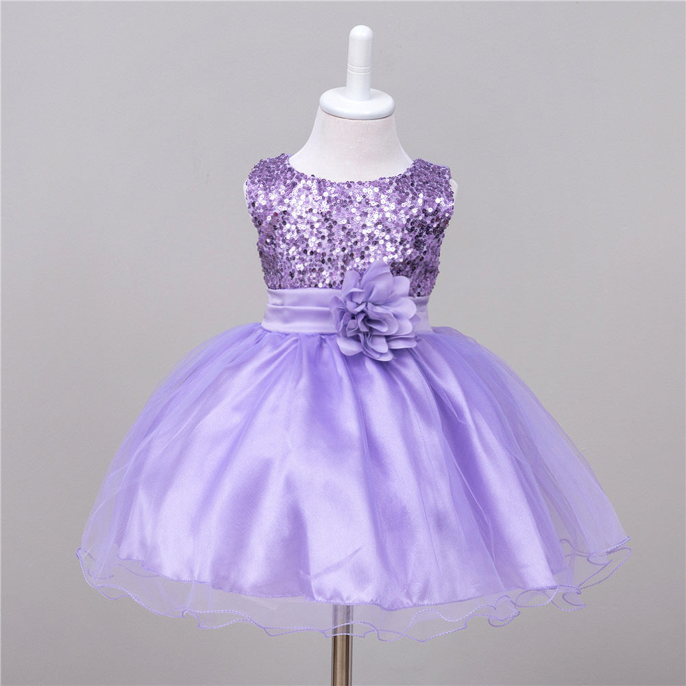 Baby Sequin Princess Dress for Girls Party Wear