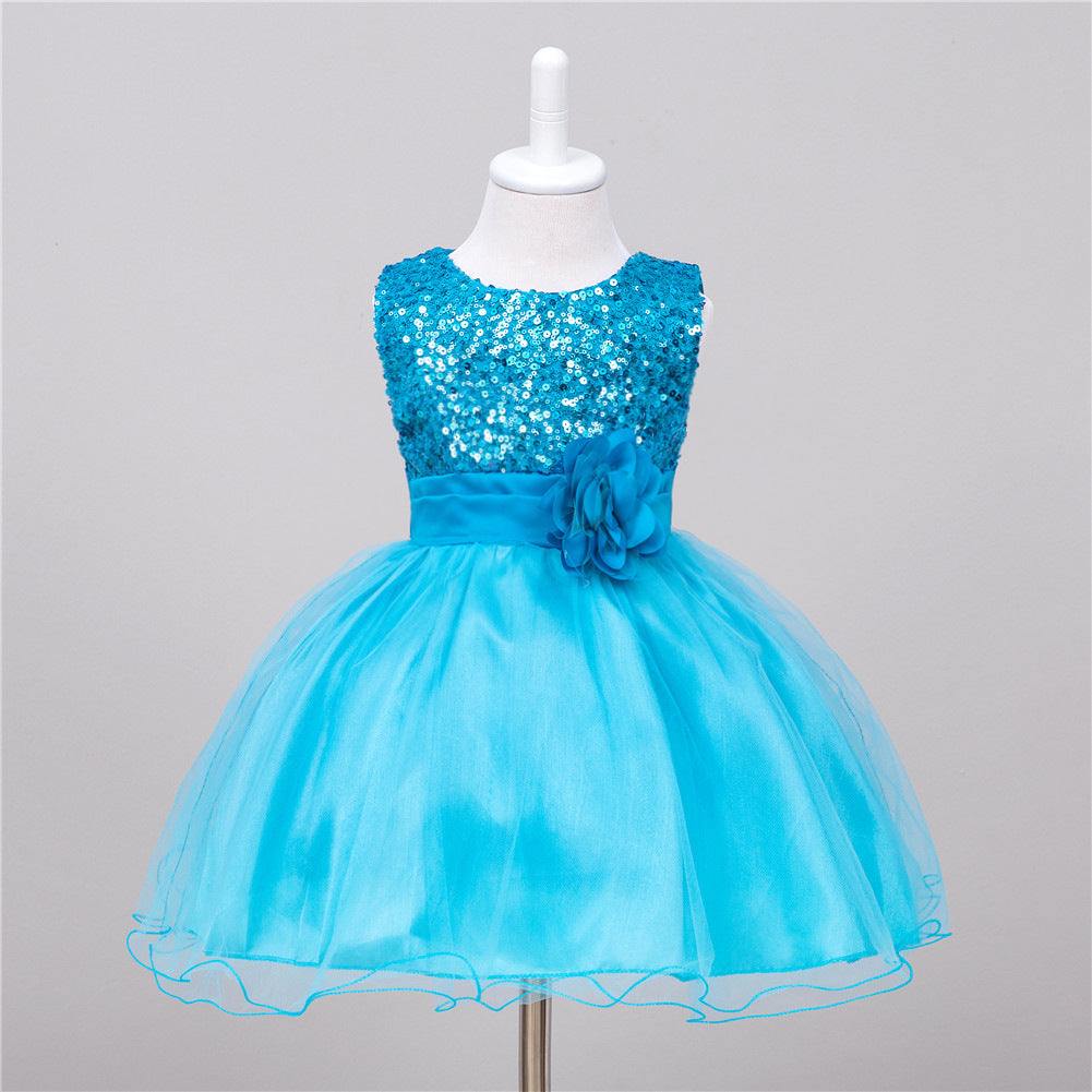 Baby Sequin Princess Dress for Girls Party Wear