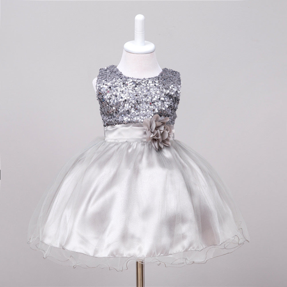 Baby Sequin Princess Dress for Girls Party Wear