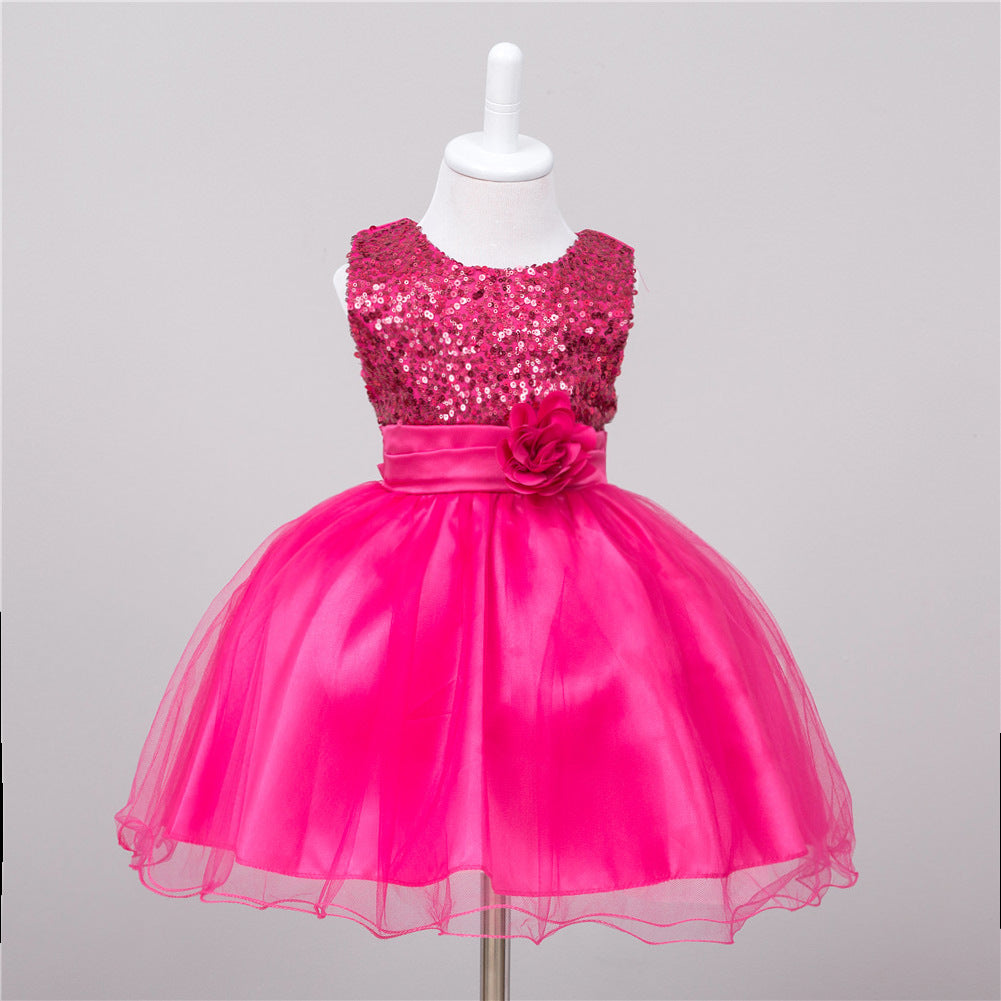 Baby Sequin Princess Dress for Girls Party Wear