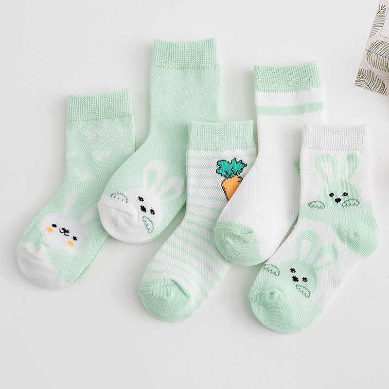 Breathable Soft Cotton Baby Socks – Multi-Size Pack