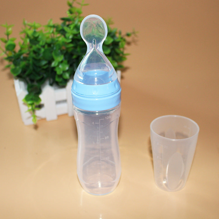 Silicone Baby Spoon Bottle Feeder – One-Handed Weaning Tool