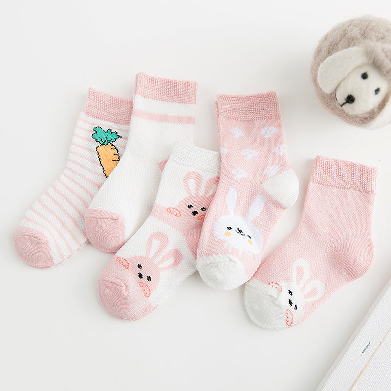 Breathable Soft Cotton Baby Socks – Multi-Size Pack
