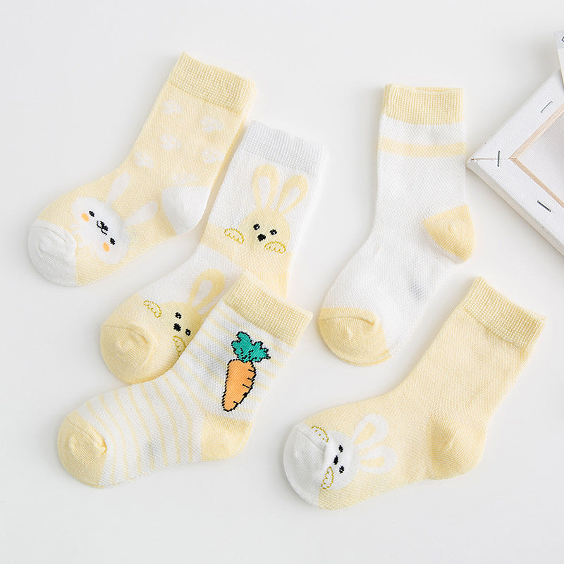 Breathable Soft Cotton Baby Socks – Multi-Size Pack