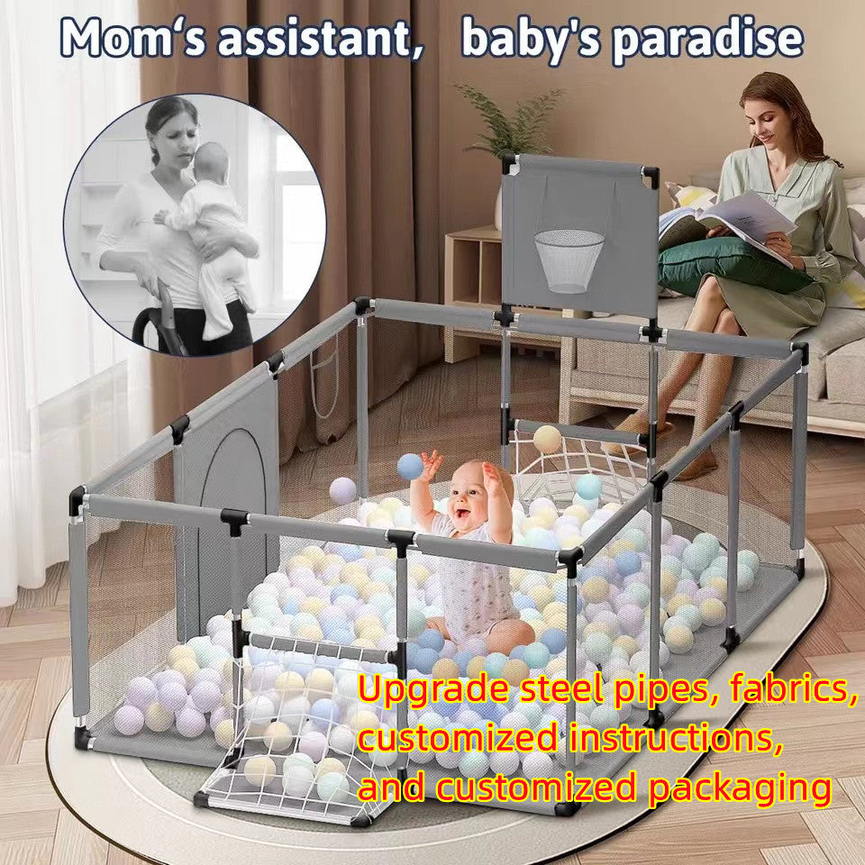 Large Baby Playpen with Football & Basketball Net