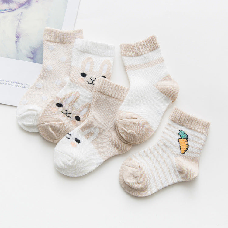 Breathable Soft Cotton Baby Socks – Multi-Size Pack