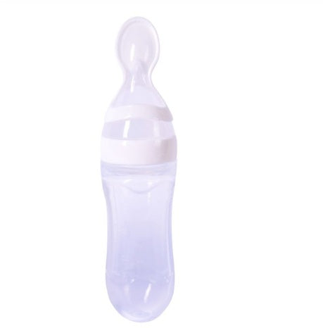 Silicone Baby Spoon Bottle Feeder – One-Handed Weaning Tool