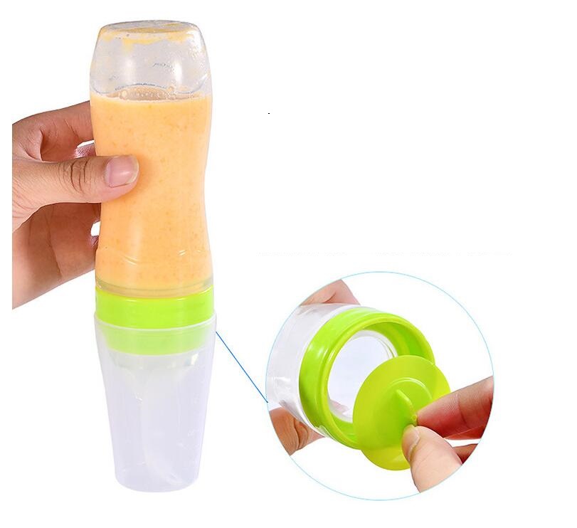 Silicone Baby Spoon Bottle Feeder – One-Handed Weaning Tool