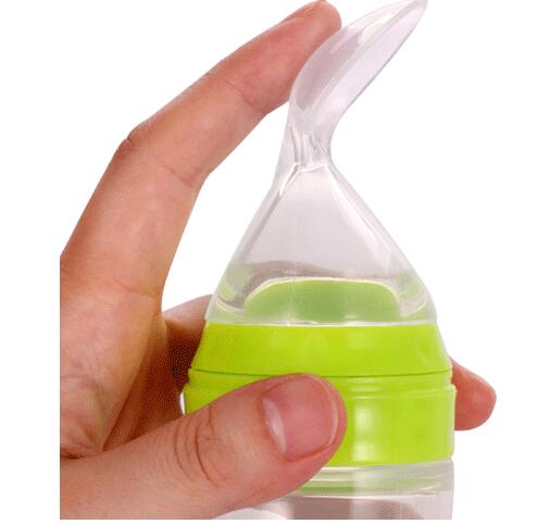Silicone Baby Spoon Bottle Feeder – One-Handed Weaning Tool