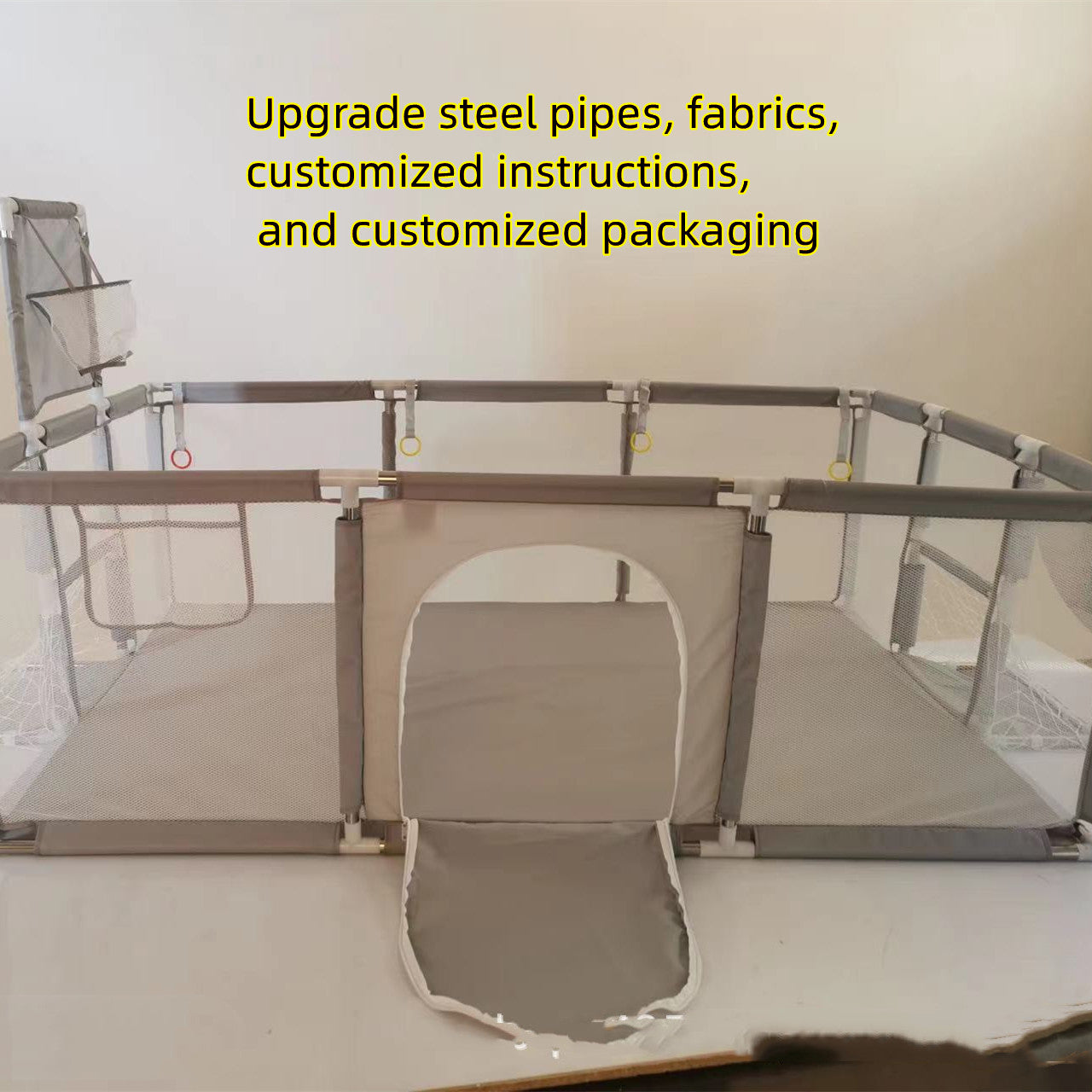 Large Baby Playpen with Football & Basketball Net