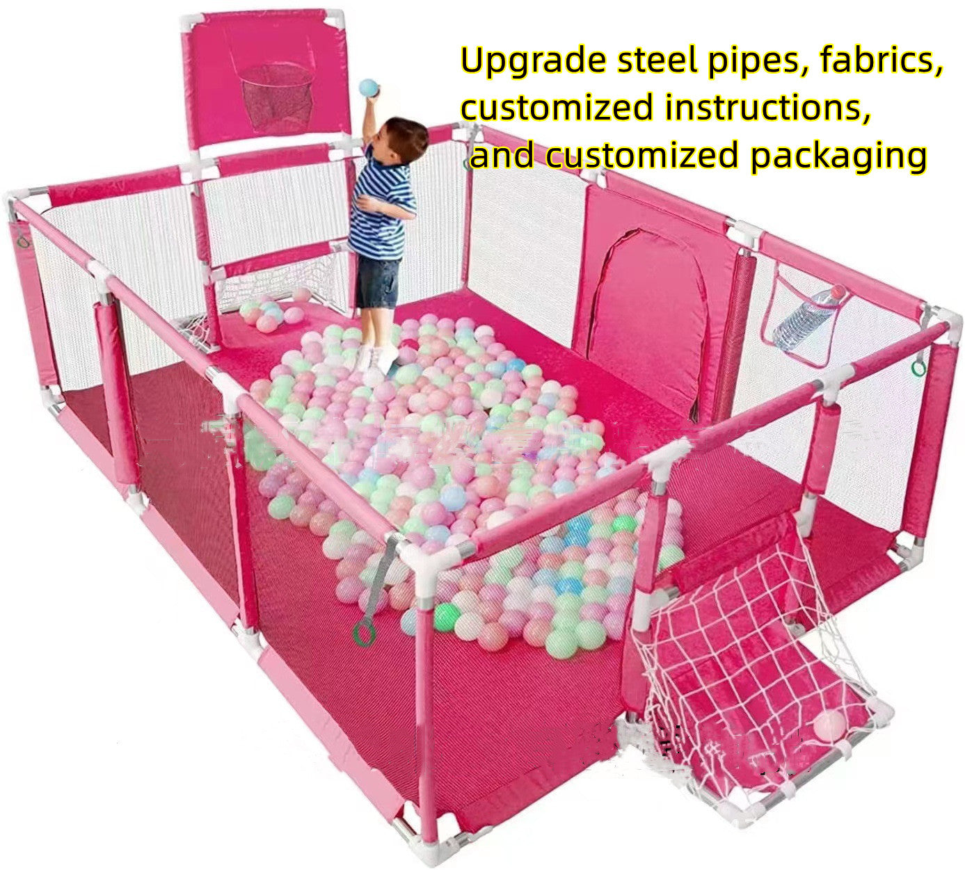 Large Baby Playpen with Football & Basketball Net