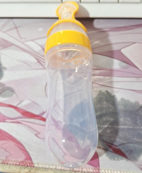 Silicone Baby Spoon Bottle Feeder – One-Handed Weaning Tool