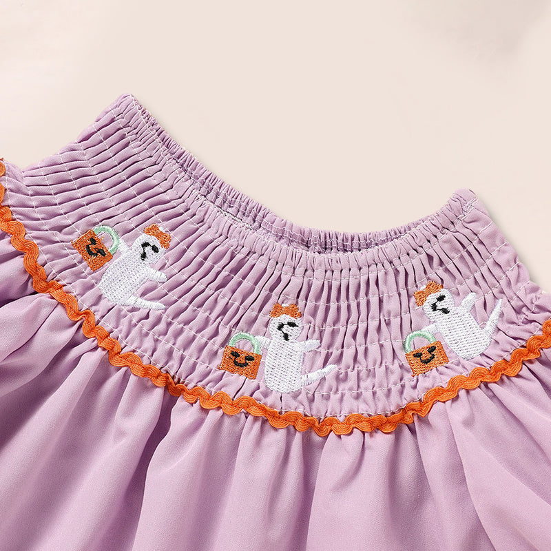 Infant Baby Girls Ghost Halloween Dress & Headband Set